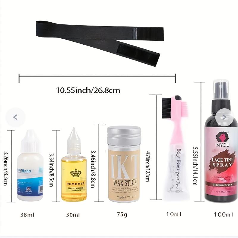 8pcs Wig Kit Lace Front Wigs Waterproof Glue Hair Extensions Adhesive Set