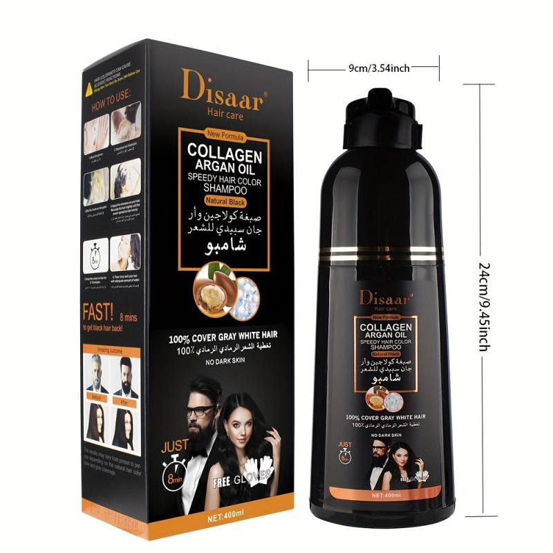 400ml Collagen Argan Hair Shampoo - Botanical Hair Dye Shampoo