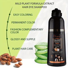 400ml Collagen Argan Hair Shampoo - Botanical Hair Dye Shampoo