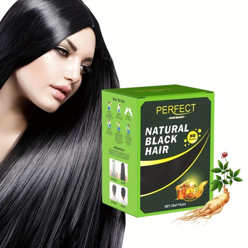 25ml 10Pcs Hair Shampoo + Gloves Ginger Plant Hair Dyeing Cream