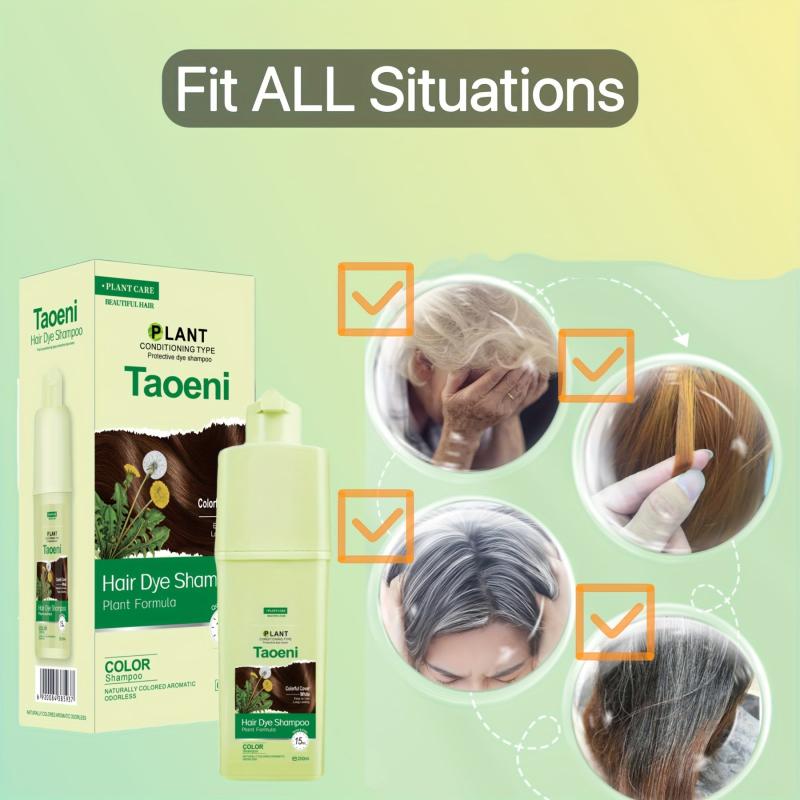 Hair Dye Shampoo 100% Coverage Grey Hair Men Women