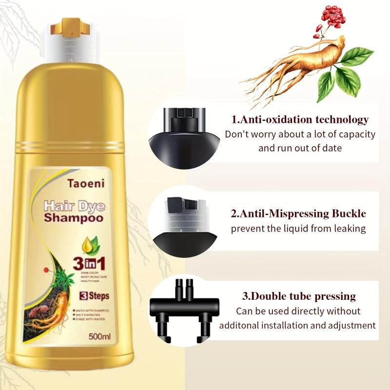 Plant Hair Dye Shampoo for Gray Hair Coverage