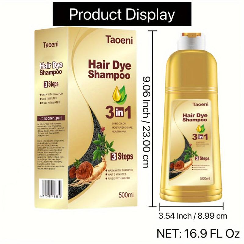 Plant Hair Dye Shampoo for Gray Hair Coverage