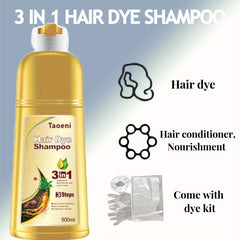 Plant Hair Dye Shampoo for Gray Hair Coverage