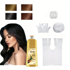 Plant Hair Dye Shampoo for Gray Hair Coverage