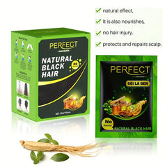 10pcs Box Herbal Hair Shampoo 3 In 1 Gray Coverage Instant Coloring