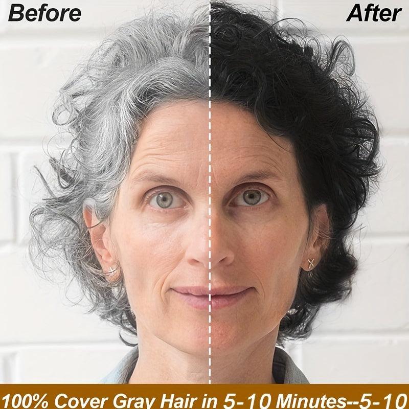 Instant Hair Dye Cream for Men Women Easy to Use Hair Coverage Shampoo