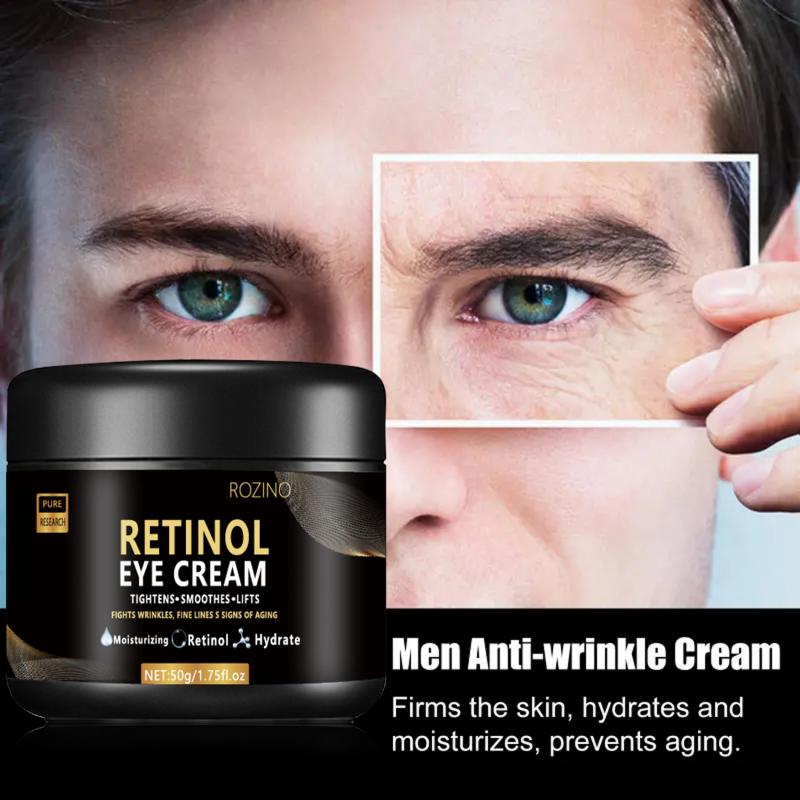 Men's Retinol Eye Cream Dark Circle Fade Wrinkles Delay Aging Hydration VC Care
