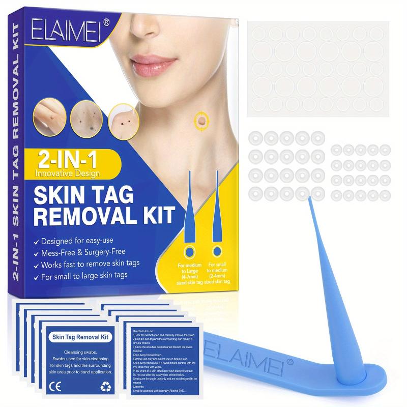 Skin Tag Cleanser Removal Tool with 48 Micro & Regular Safe Natural Skin Care