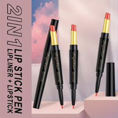 Double Headed Lip Pencil Lip Liner Non Stick Cup Long Lasting Wateproof