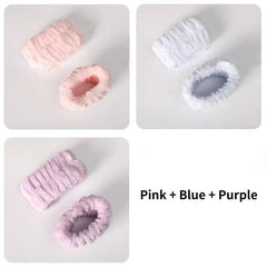 6Pcs Flannel Waterproof Face Wash Wrist Strap Wrist Wraps Gym Sports Wristband