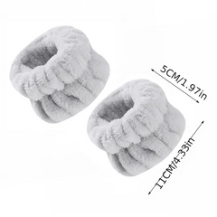 6Pcs Flannel Waterproof Face Wash Wrist Strap Wrist Wraps Gym Sports Wristband
