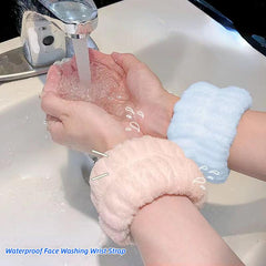 6Pcs Flannel Waterproof Face Wash Wrist Strap Wrist Wraps Gym Sports Wristband