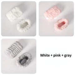 6Pcs Flannel Waterproof Face Wash Wrist Strap Wrist Wraps Gym Sports Wristband
