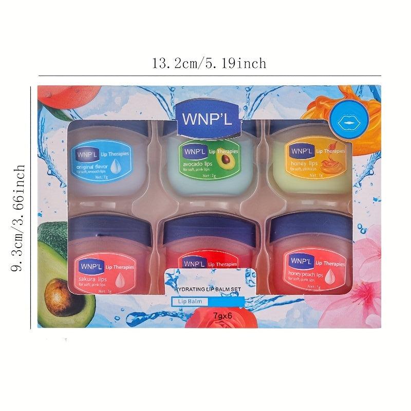 6-Pack Moisturizing Lip Balm for Men and Women - Peach, Honey, Chamomile Flavors