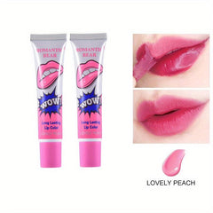 2PCS Peel Off Liquid Lipstick Set Waterproof Long Lasting Lip Gloss Tint
