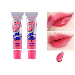 2PCS Peel Off Liquid Lipstick Set Waterproof Long Lasting Lip Gloss Tint