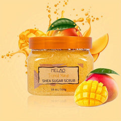 Organic Vegan Mango Body Scrub Exfoliating Shea Sugar with Lemon Blueberry