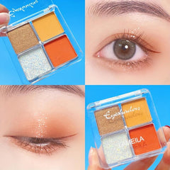 Matte Glitter Eyeshadow Palette Mini Portable Makeup