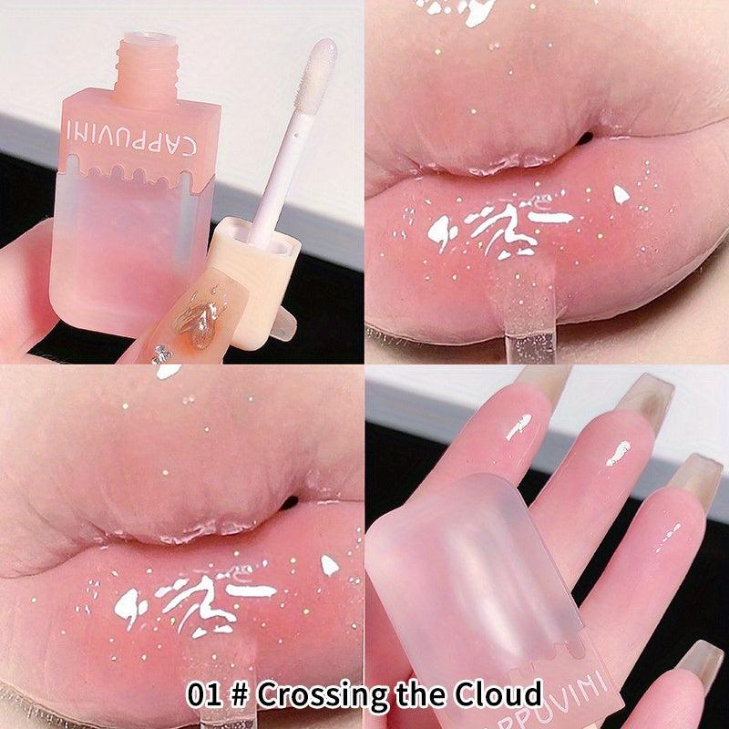 Moisturizing Pearl Lip Gloss Long Lasting Lip Glaze with Mirror Water Gloss