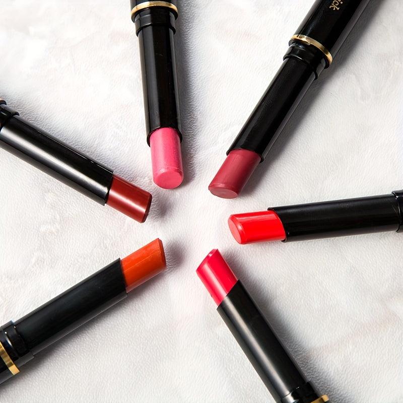 6 Slim Tube Lip Balm Lipstick Long Lasting Waterproof Durable Nude Gloss