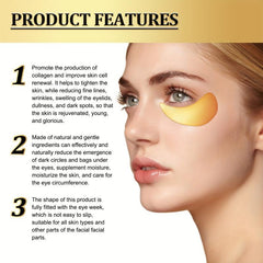 Golden Snail Collagen Eye Mask 60-Pack Hyaluronic Acid Targets Dark Circles