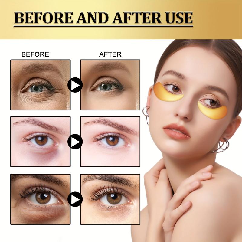 Golden Snail Collagen Eye Mask 60-Pack Hyaluronic Acid Targets Dark Circles