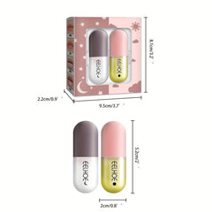 2PCS Natural Lip Plumper Gloss Set Lip Care Gift For Women Girls