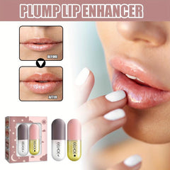 2PCS Natural Lip Plumper Gloss Set Lip Care Gift For Women Girls