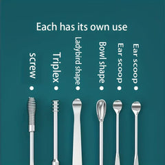 6pcs Stainless Steel Ear Wax Remover Tool Set