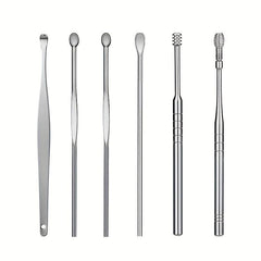 6pcs Stainless Steel Ear Wax Remover Tool Set