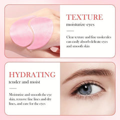 60pcs Rose Hyaluronic Acid Eye Mask for Dark Circles and Puffiness