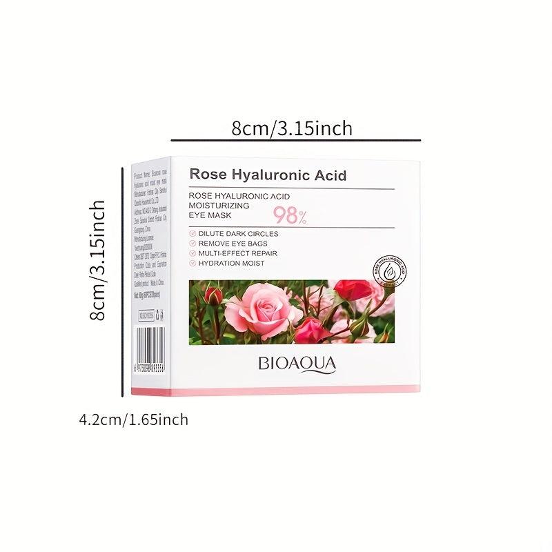 60pcs Rose Hyaluronic Acid Eye Mask for Dark Circles and Puffiness