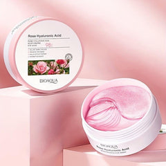 60pcs Rose Hyaluronic Acid Eye Mask for Dark Circles and Puffiness