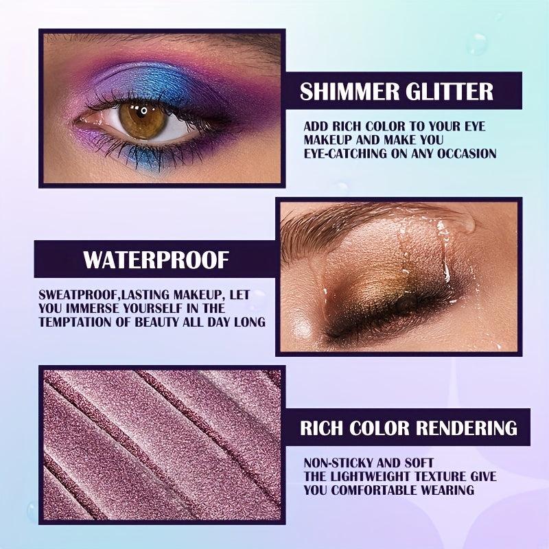 Glitter Liquid Eyeshadow Set Golden Brown Stick Makeup Fast Long Lasting Gift
