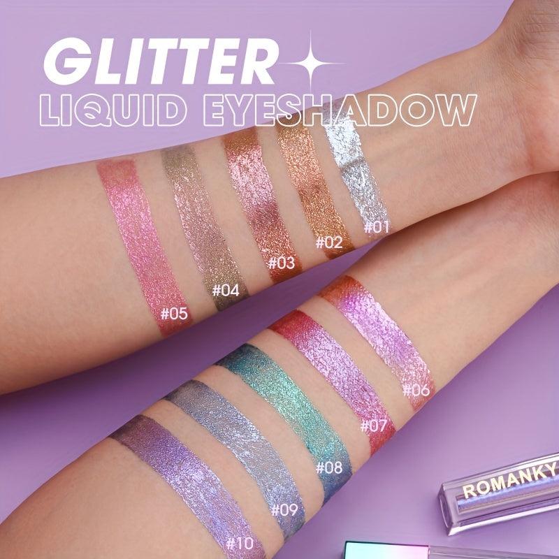 Glitter Liquid Eyeshadow Set Golden Brown Stick Makeup Fast Long Lasting Gift