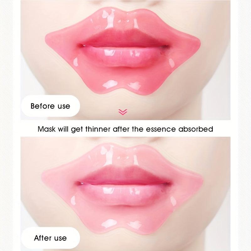 Hydrating Pink Crystal Collagen Lip Mask Patches for Plump Lips
