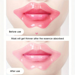 Hydrating Pink Crystal Collagen Lip Mask Patches for Plump Lips