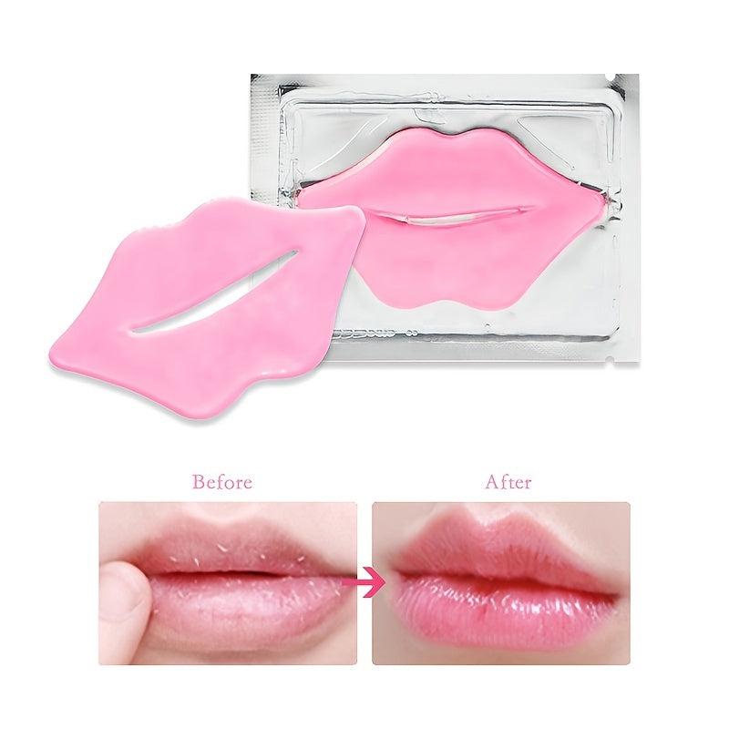 Hydrating Pink Crystal Collagen Lip Mask Patches for Plump Lips