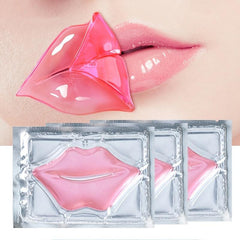 Hydrating Pink Crystal Collagen Lip Mask Patches for Plump Lips
