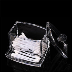 Acrylic Q Tip Swab Box Case - Makeup & Cosmetics Organizer