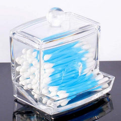 Acrylic Q Tip Swab Box Case - Makeup & Cosmetics Organizer