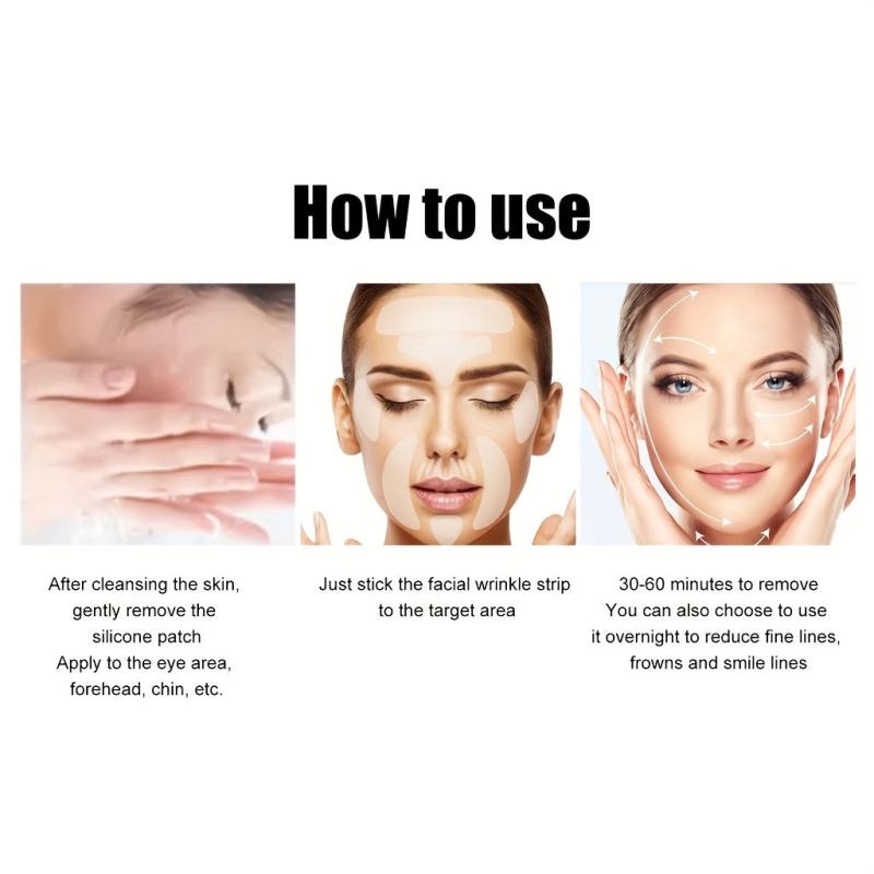 16 Pcs Face Wrinkle Patches Reusable Silicone Forehead Cheek Chin Sticker