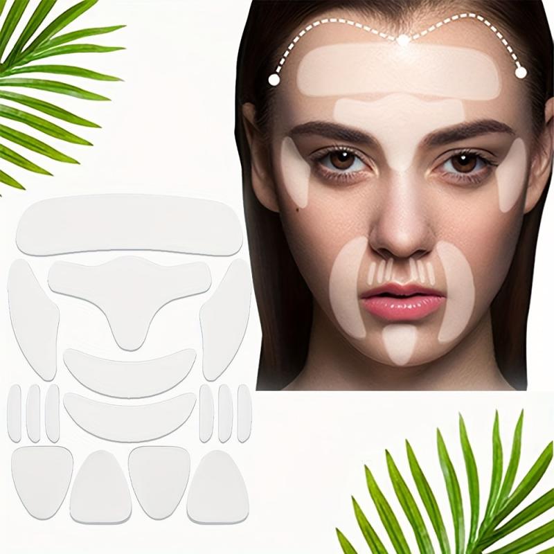 16 Pcs Face Wrinkle Patches Reusable Silicone Forehead Cheek Chin Sticker