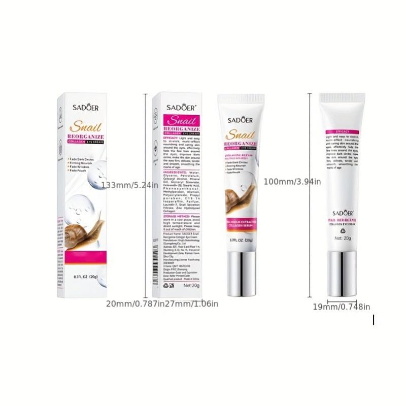 20g Snail Collagen Eye Cream Reduces Dark Circles Wrinkles Puffiness
