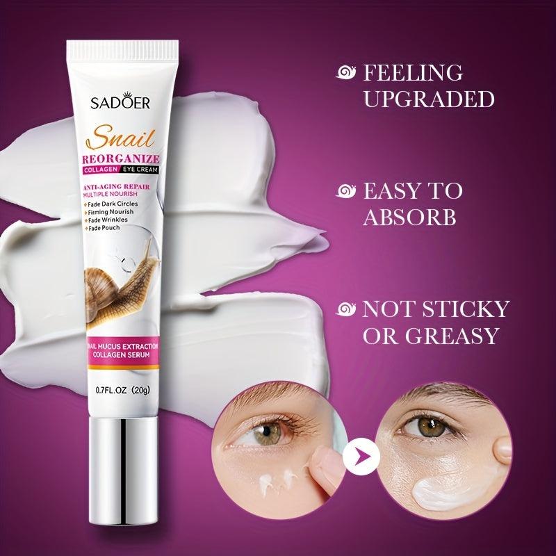 20g Snail Collagen Eye Cream Reduces Dark Circles Wrinkles Puffiness