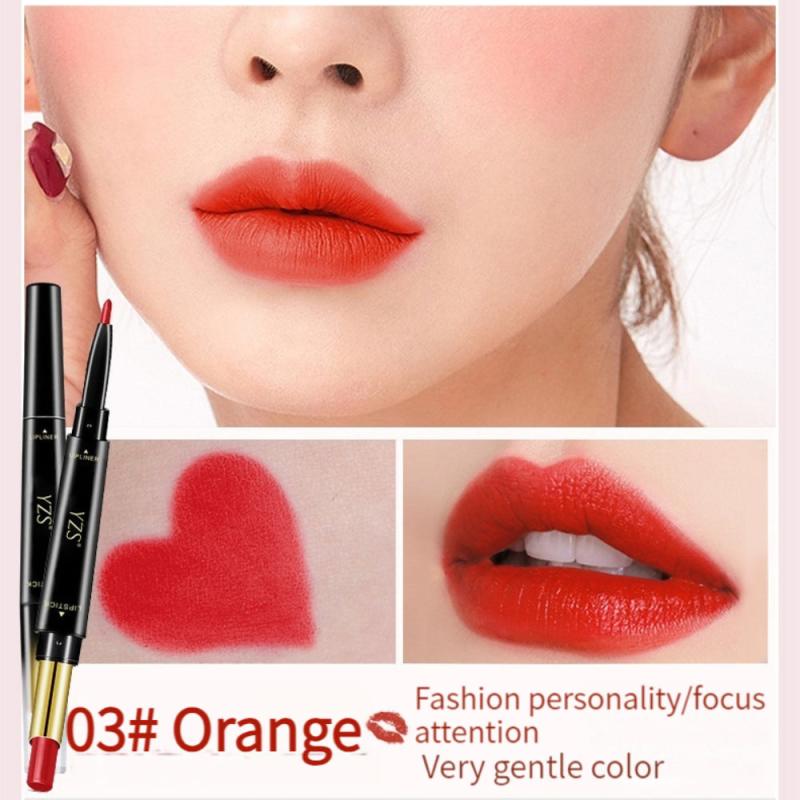 Double Ended Lipstick Lip Liner Waterproof Long Lasting Lip Tint Pencil
