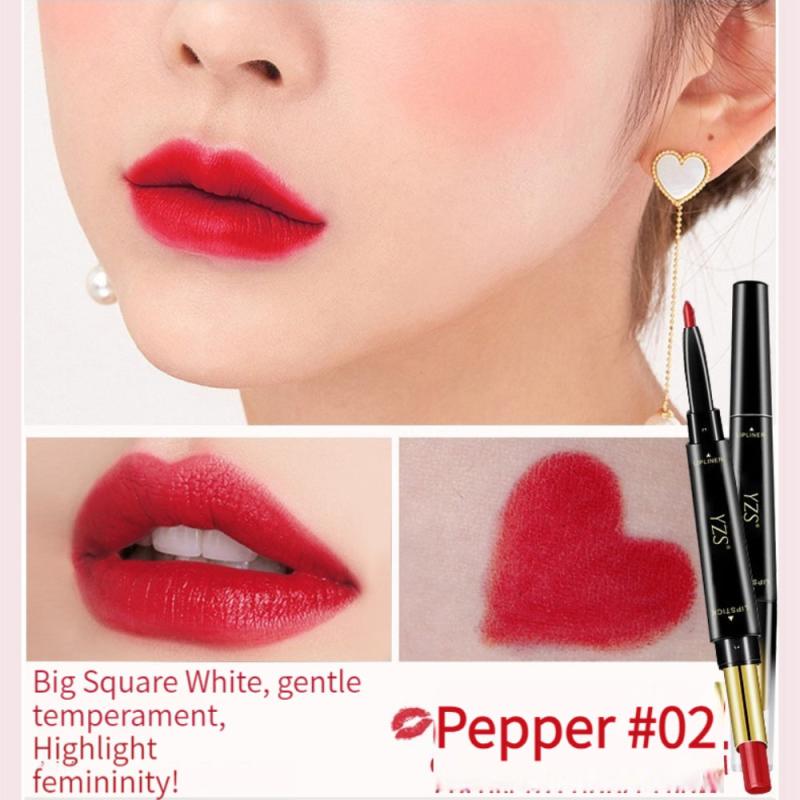 Double Ended Lipstick Lip Liner Waterproof Long Lasting Lip Tint Pencil