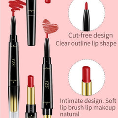Double Ended Lipstick Lip Liner Waterproof Long Lasting Lip Tint Pencil
