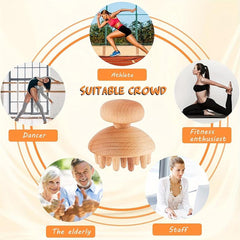 Mushroom Wood Massager Tool for Pain Relief